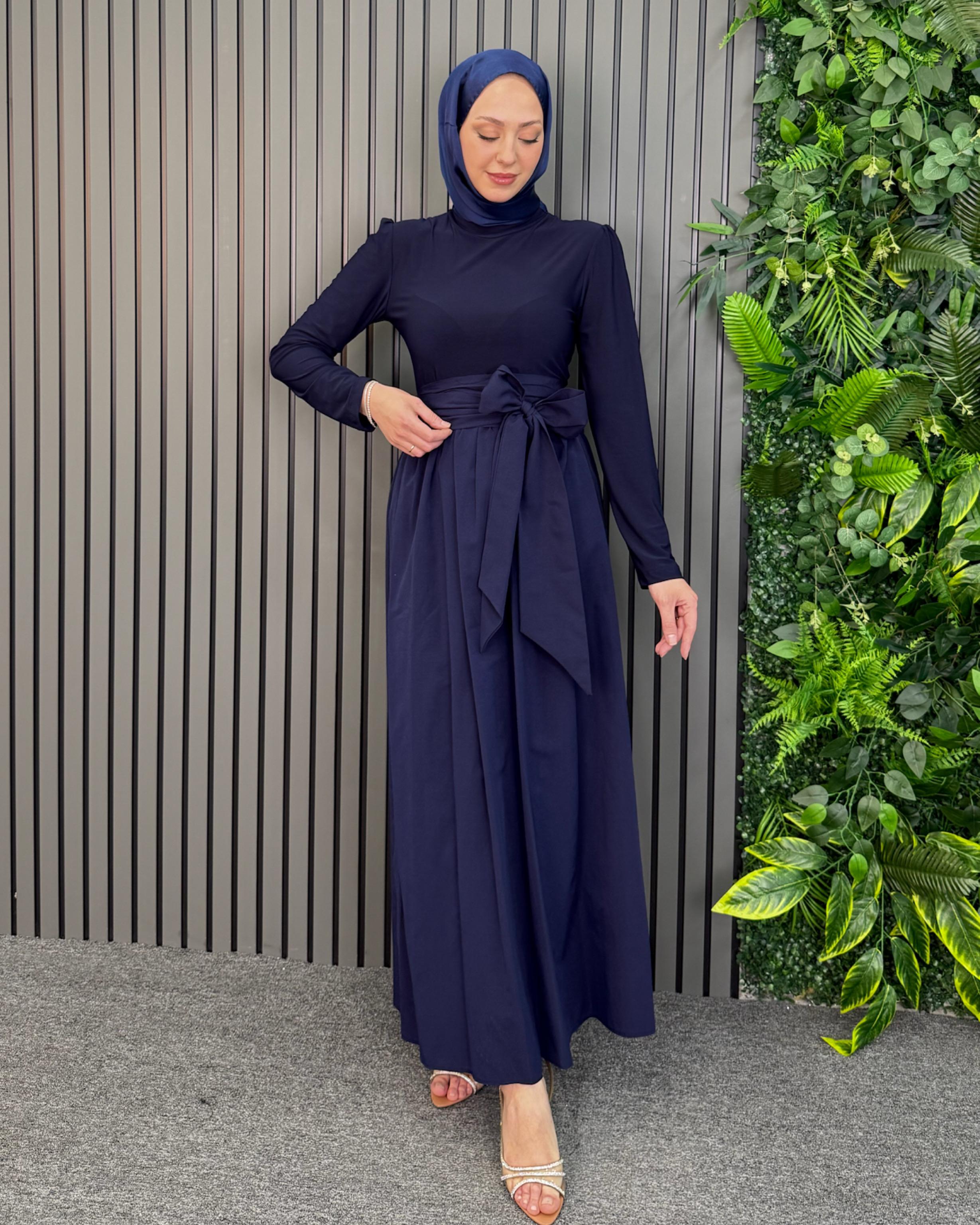 Lacivert Sudy Elbise - Resim 2