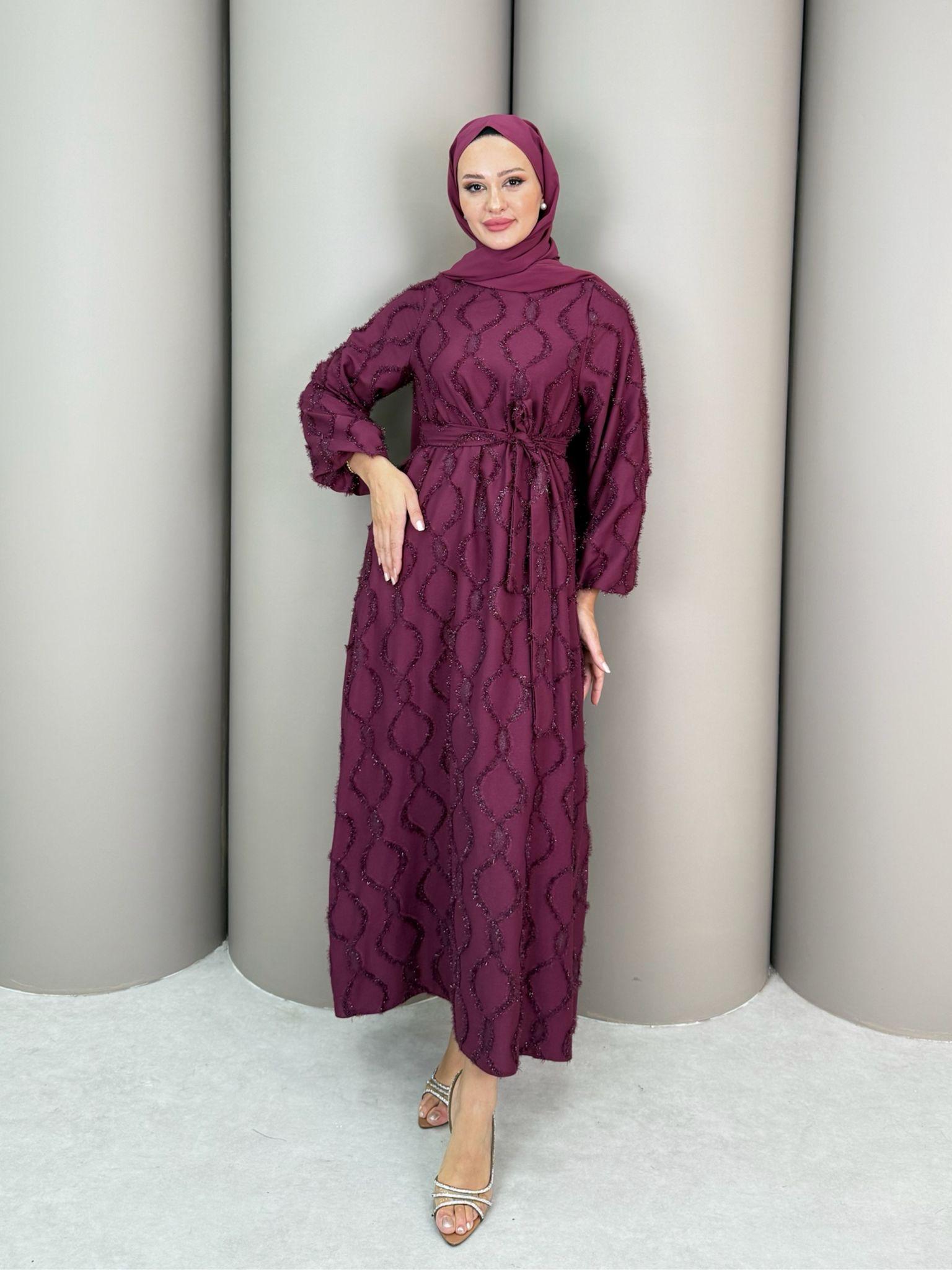 Açık Bordo Maysha Elbise