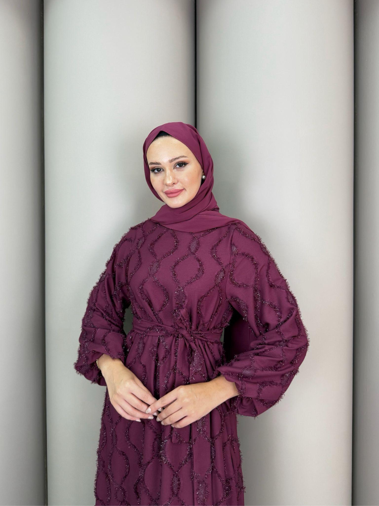 Açık Bordo Maysha Elbise - Resim 2