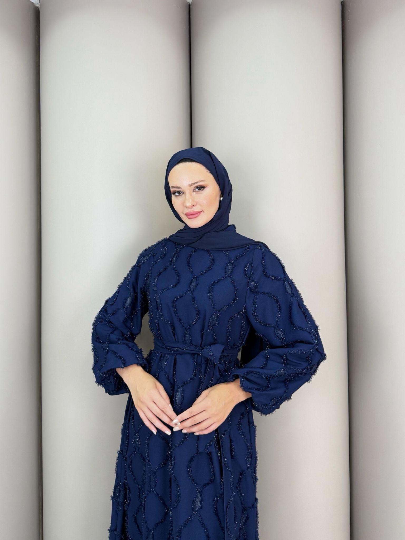 Lacivert Maysha Elbise - Resim 2