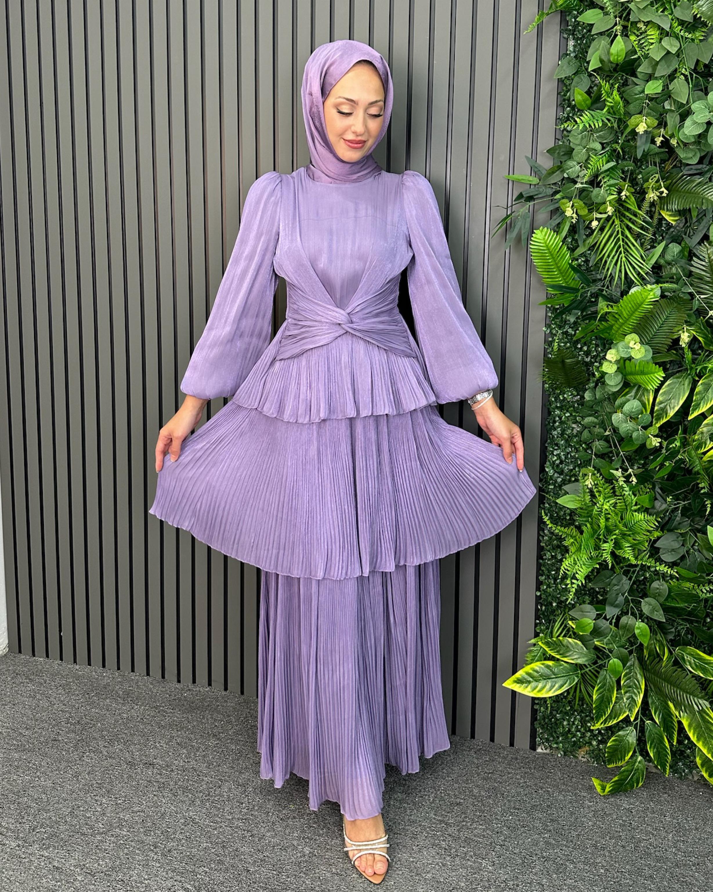 Lila Afife Elbise - Resim 2