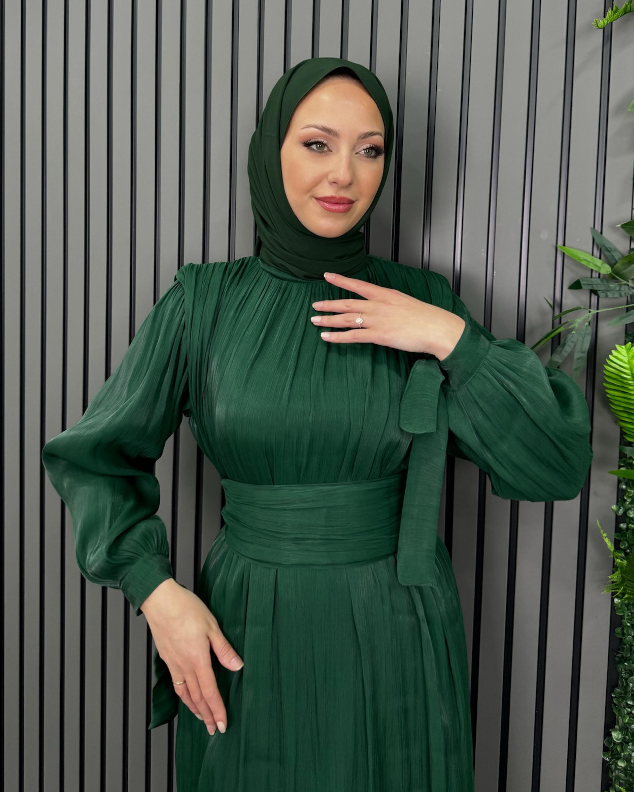 Zümrüt Yeşil Lina Elbise Zümrüt Yeşil