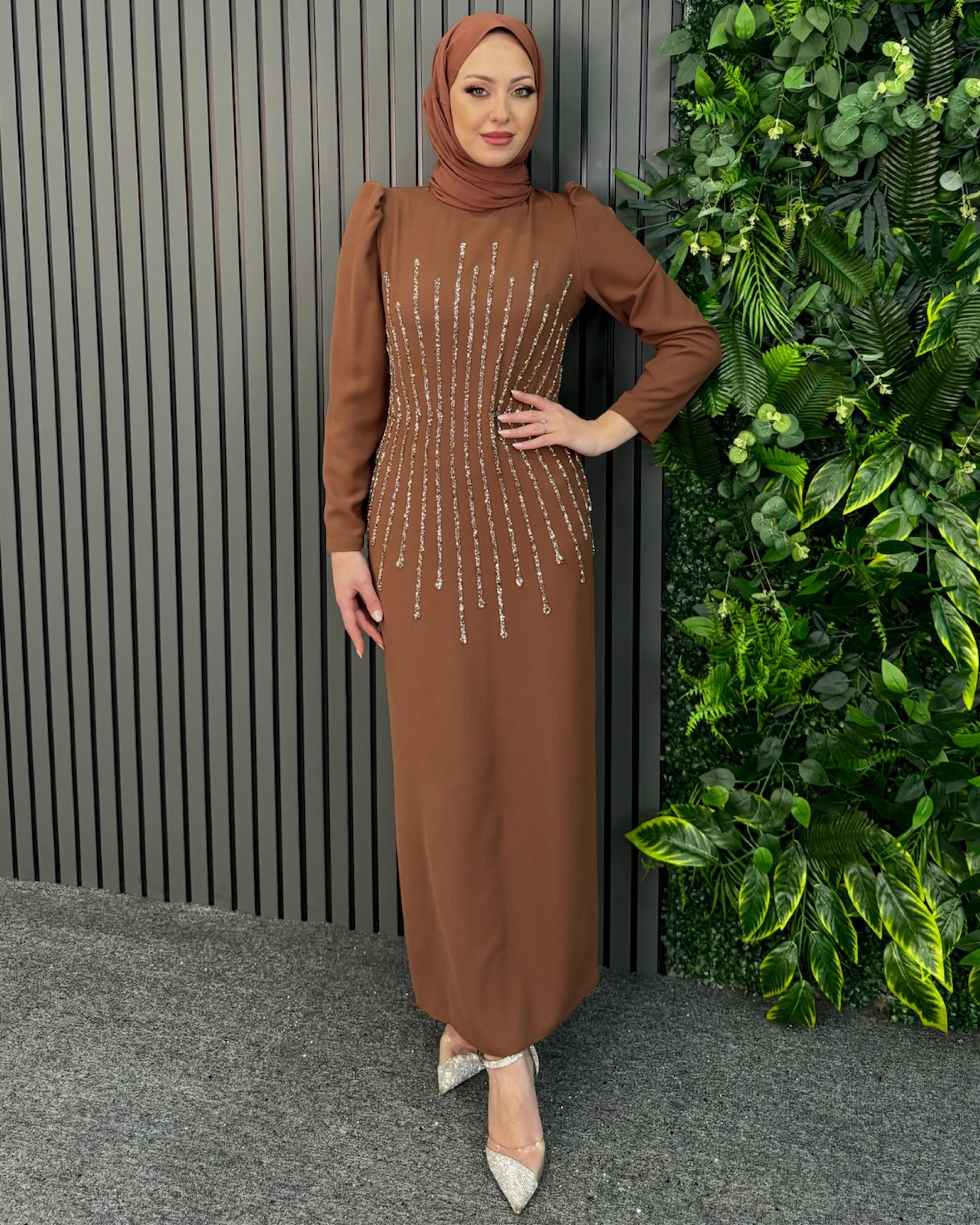 Sütlü Kahve Asya Elbise Sütlü Kahve