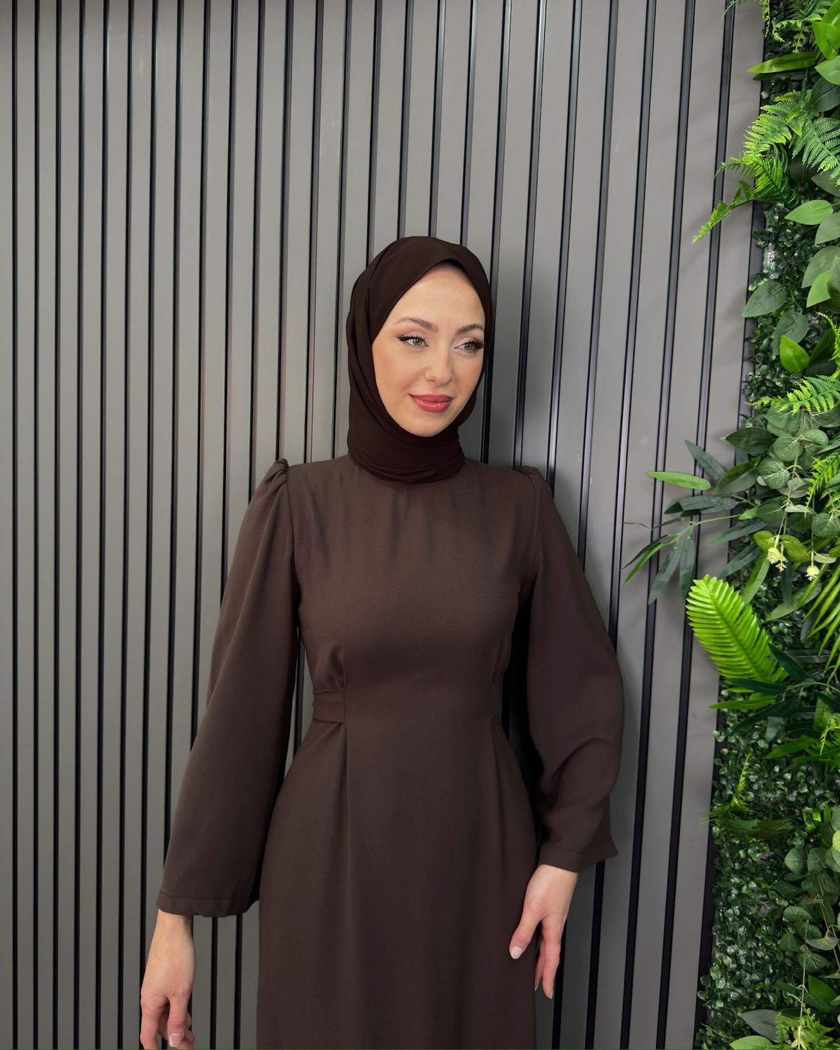 Acı Kahve Acı Kahve Kendinden Kemerli Elbise - Resim 2