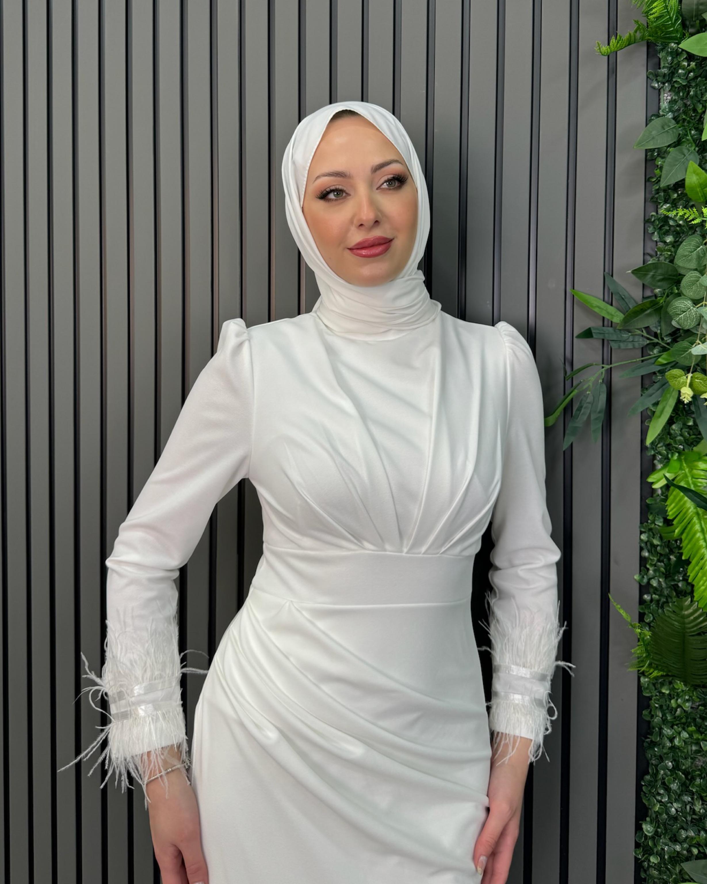 Beyaz Lal Abiye Beyaz - Resim 2