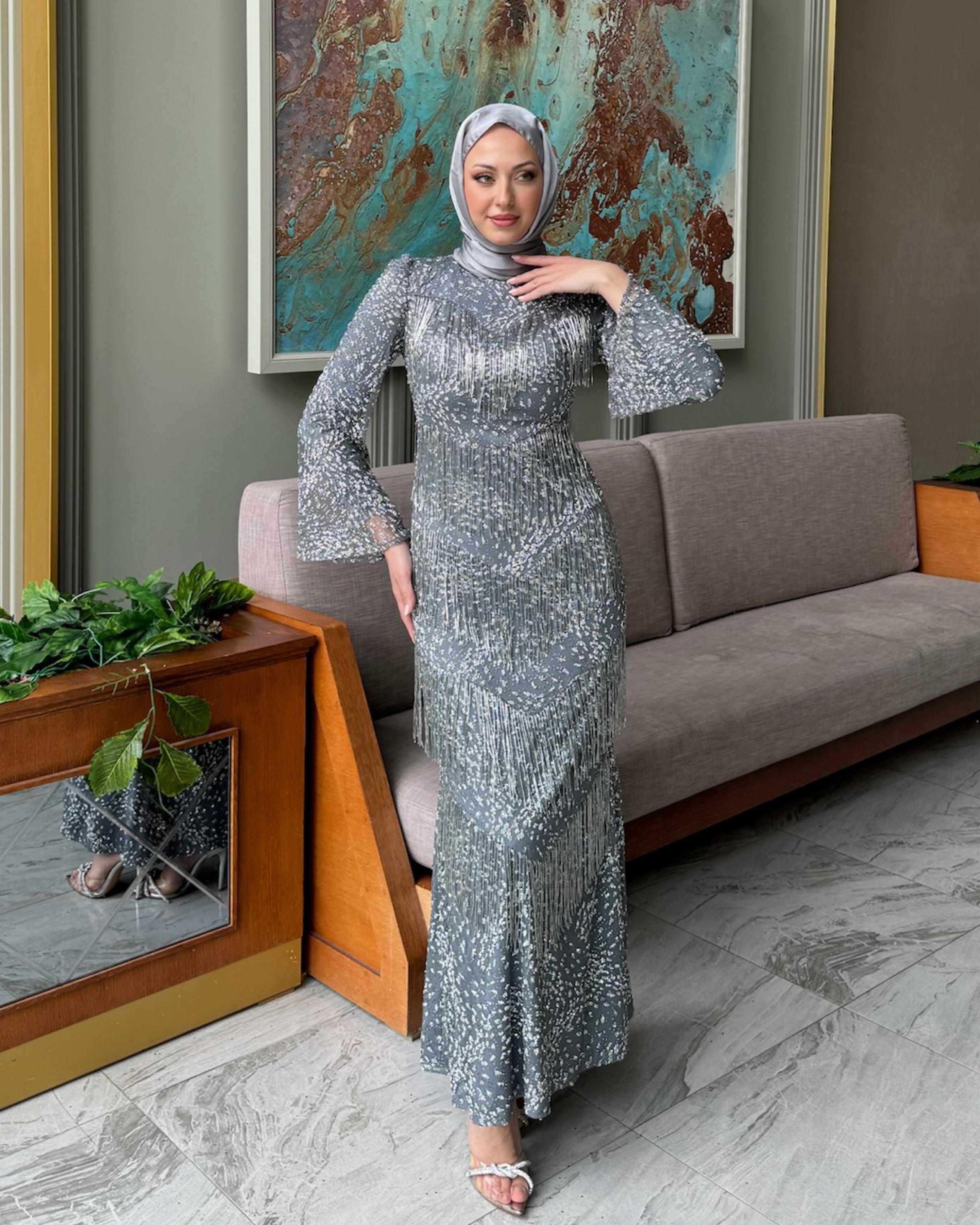 Gri Stella Abiye Gri