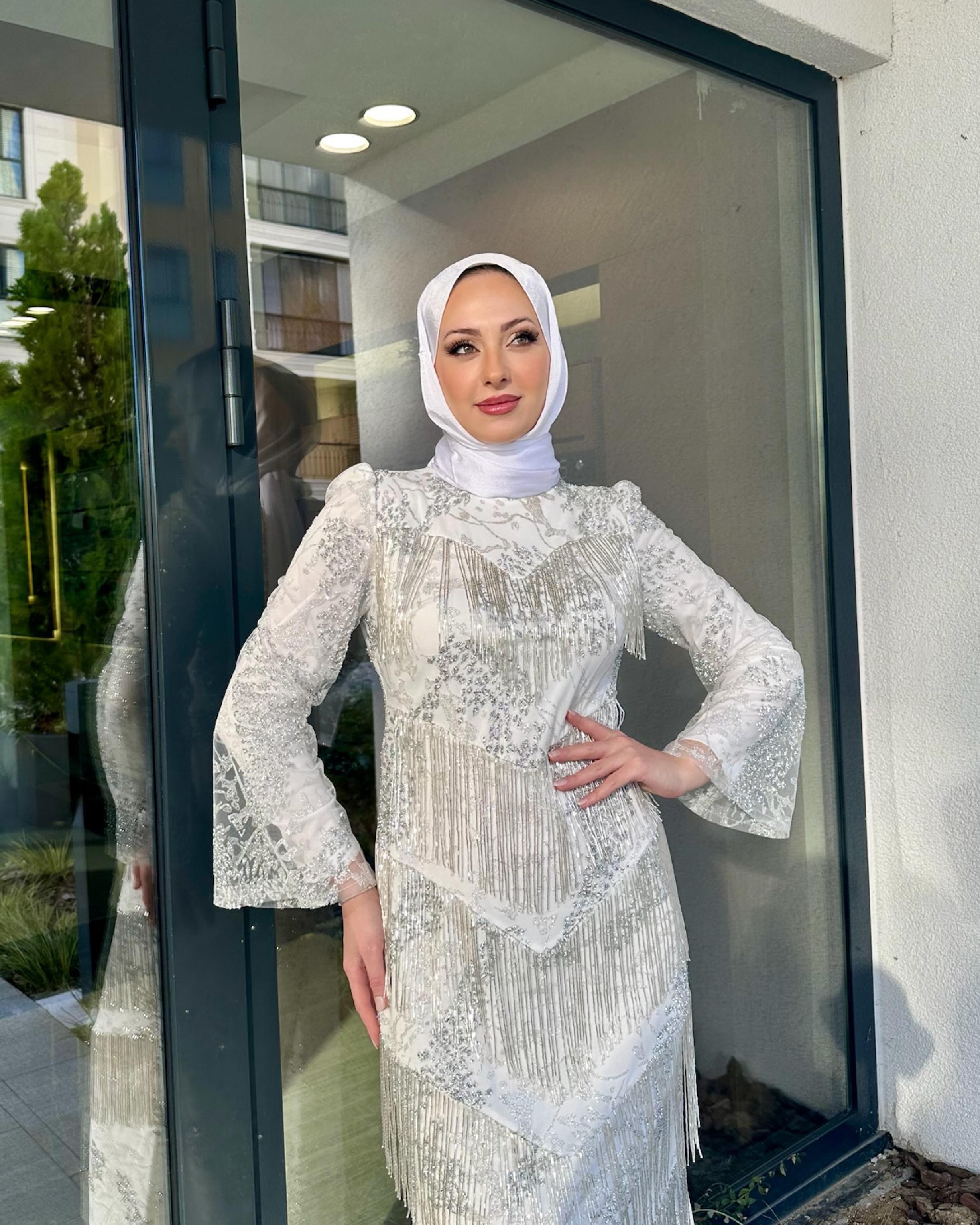 Beyaz Stella Abiye Beyaz - Resim 2