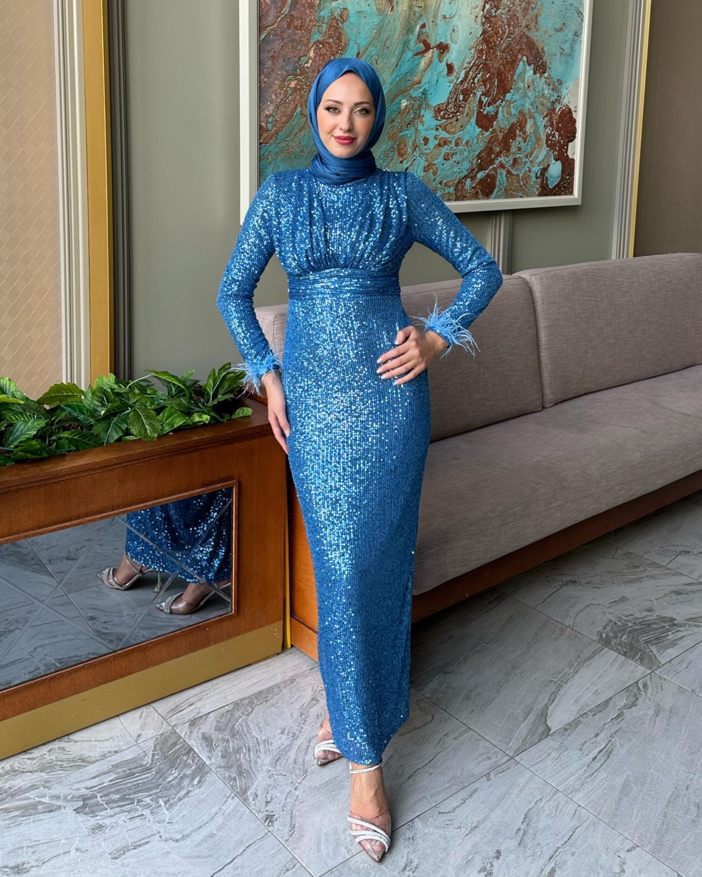 Bebe Mavi Bebe Mavi Beli Drapeli Payet Abiye