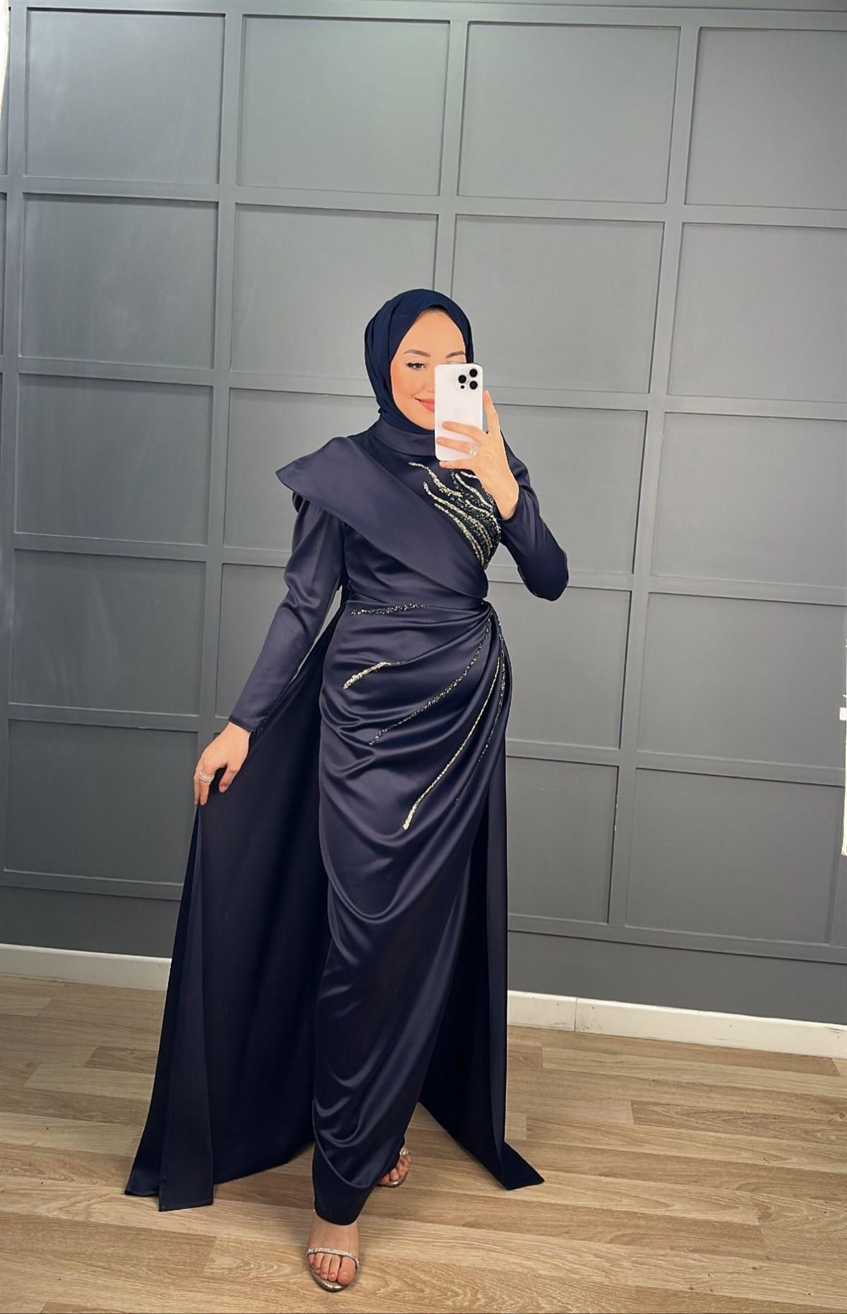 Lacivert Lacivert Alisa Abiye - Resim 2