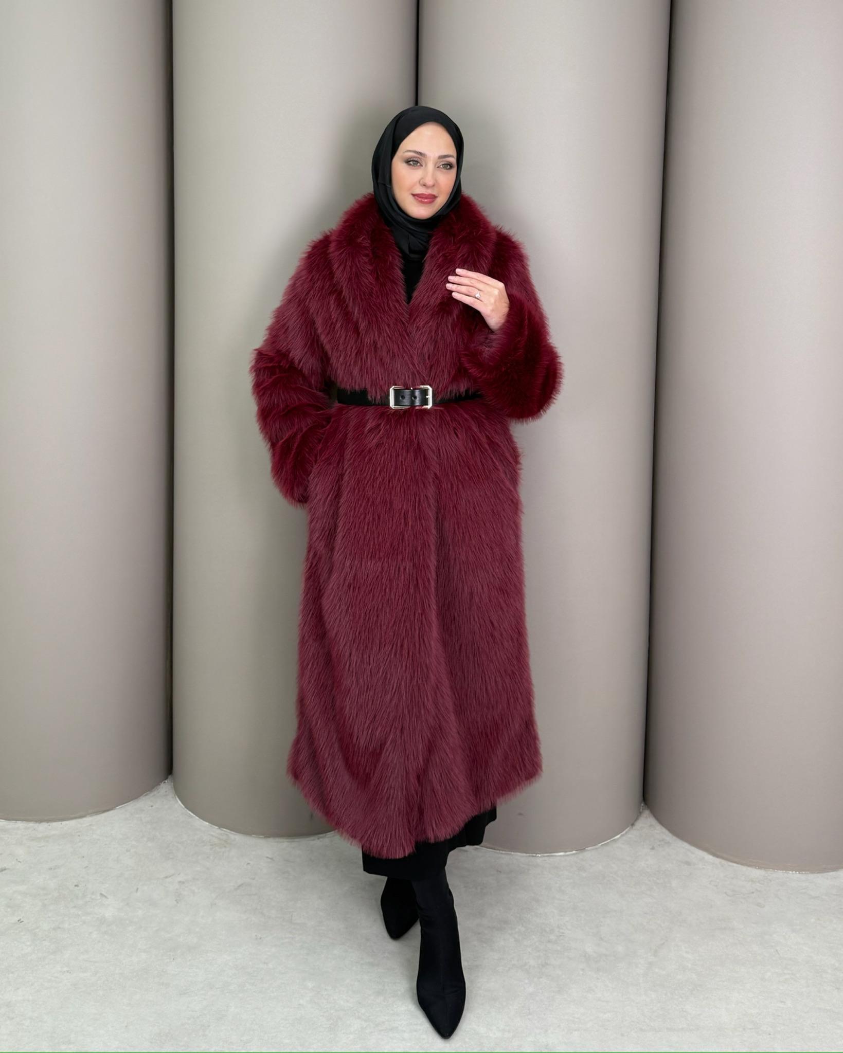 Bordo Noir Kürk Kaban