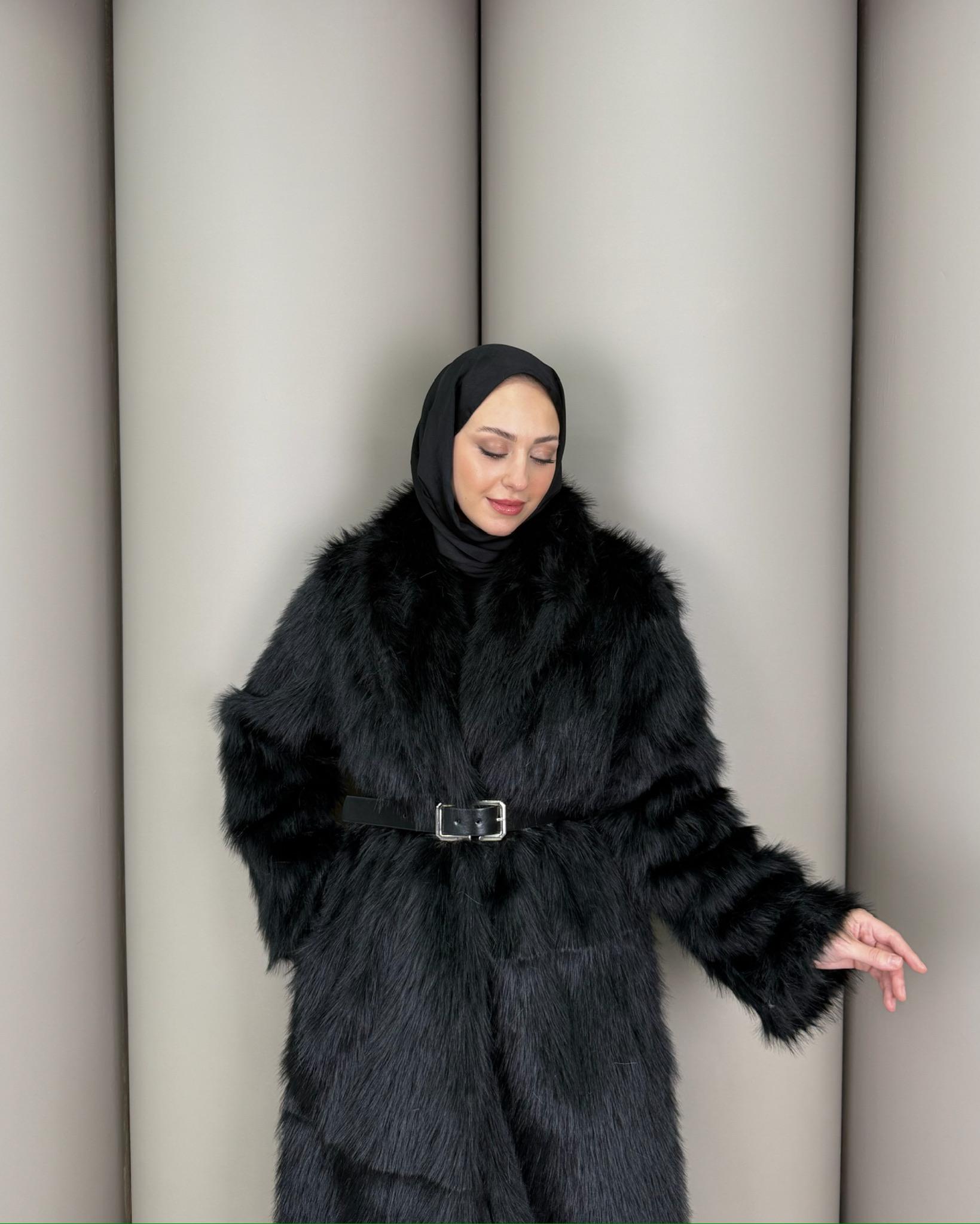 Siyah Noir Kürk Kaban - Resim 2